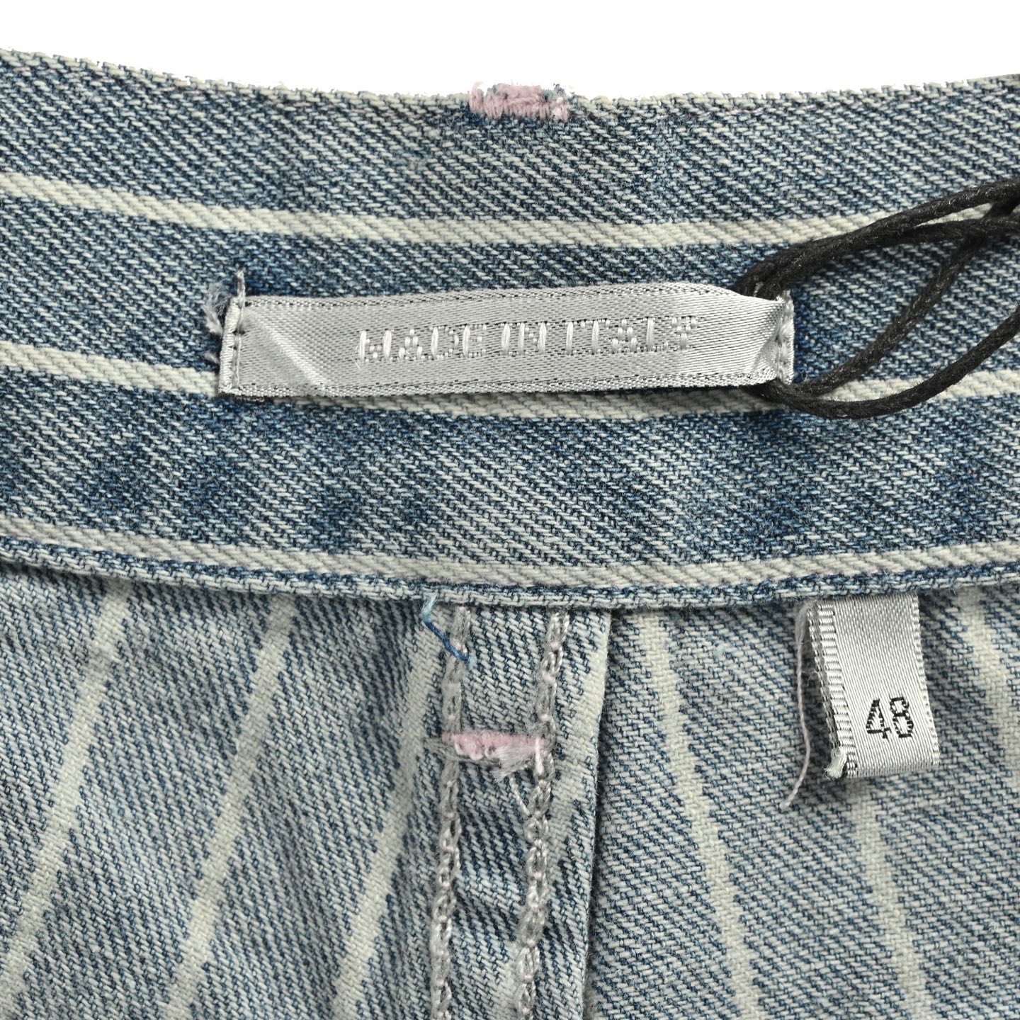 Dior 25ss embroidered lettering striped washed denim shorts