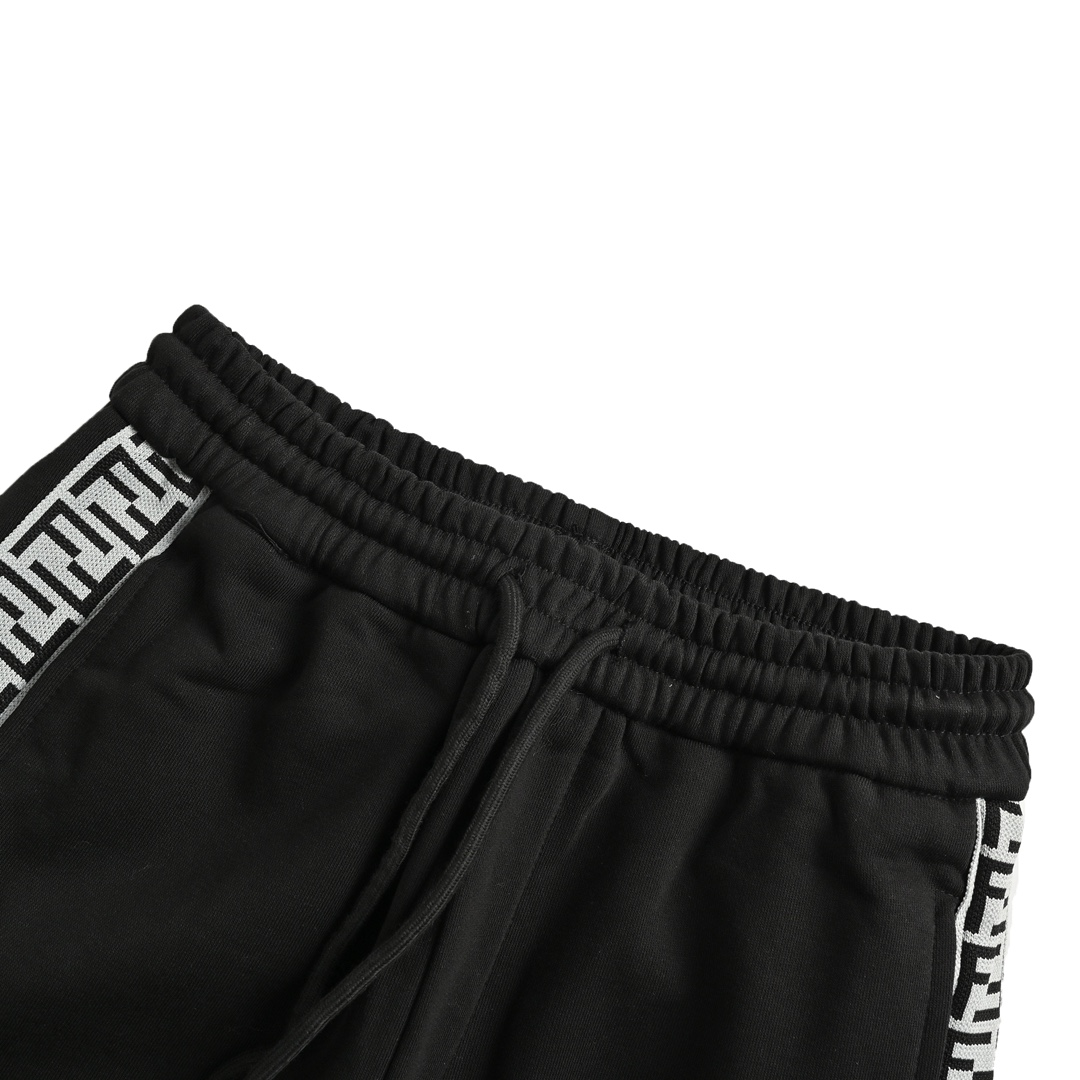 Fendi 24Fw embroidered eyes side webbing trousers