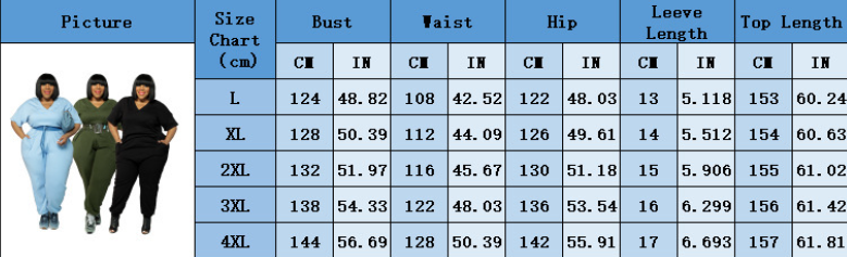 Plus Size Women Clothes Sports Pants Casual Sweatpants V neck Jumpsuit