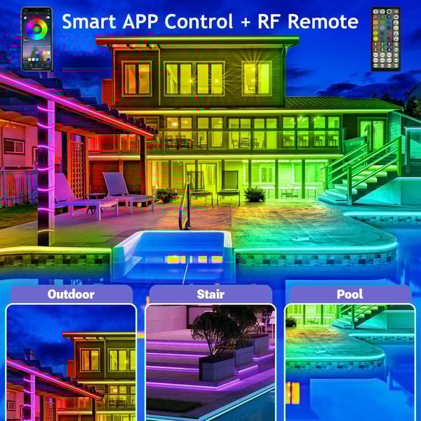 🔥LAST DAY 49% OFF 🔥2024 Outdoor Waterproof WiFi Bluetooth Smart Led Strip Light💡