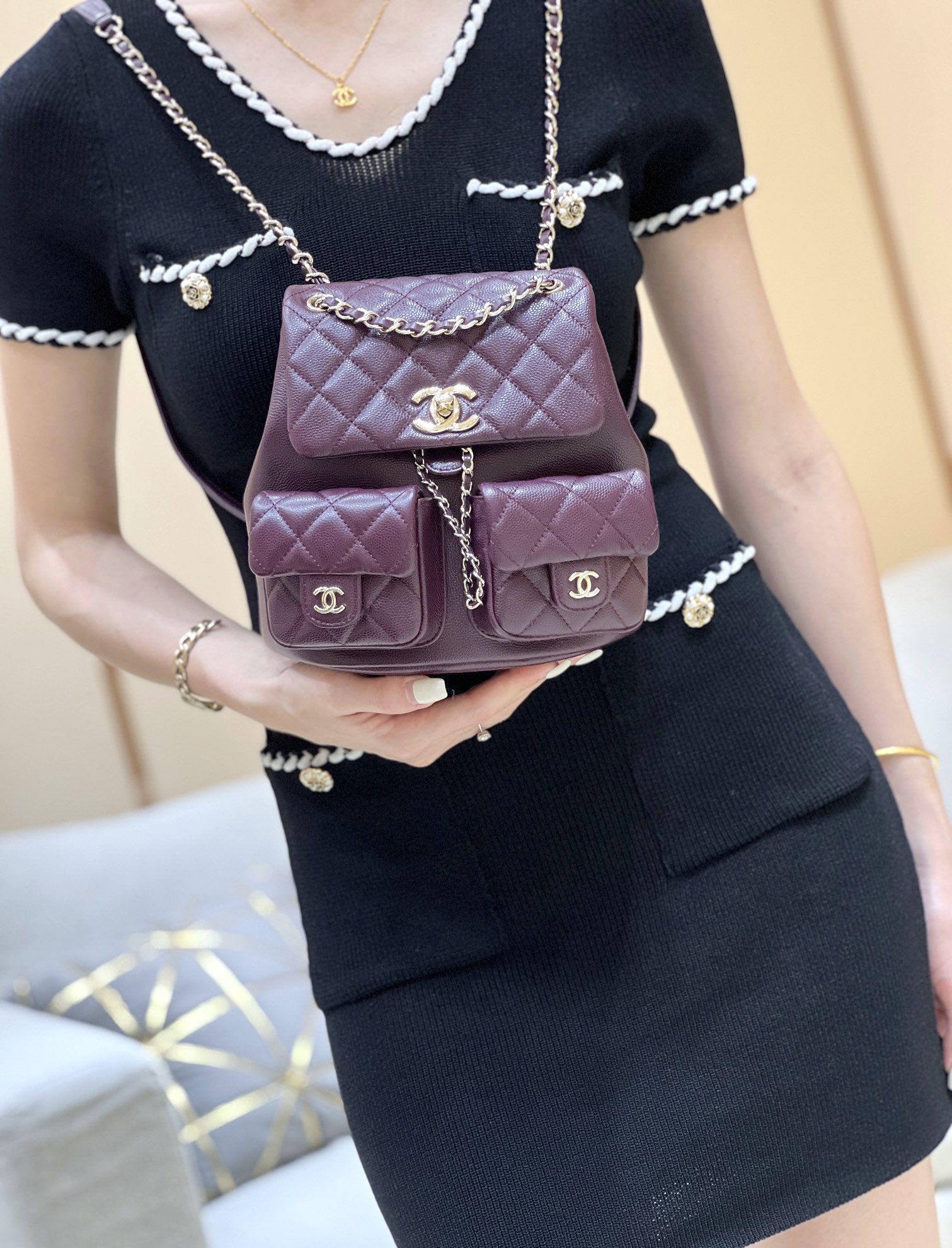 Chanel 24A duma double backpack 3860