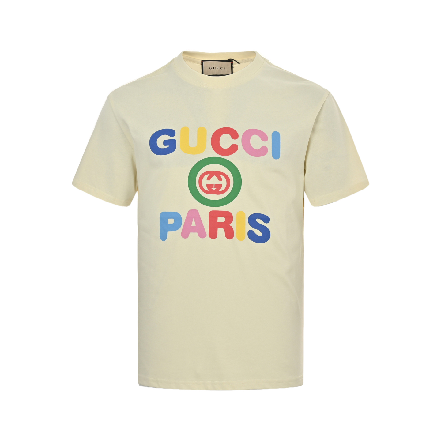 Gucci 24ss colorful letter print short sleeves
