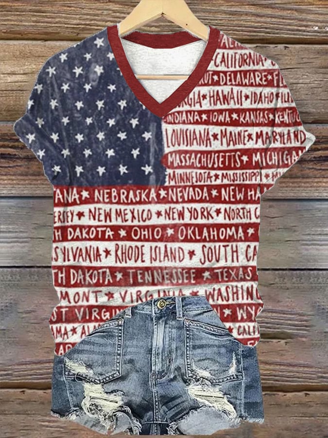 Women's Independence Day Printed T-Shirt