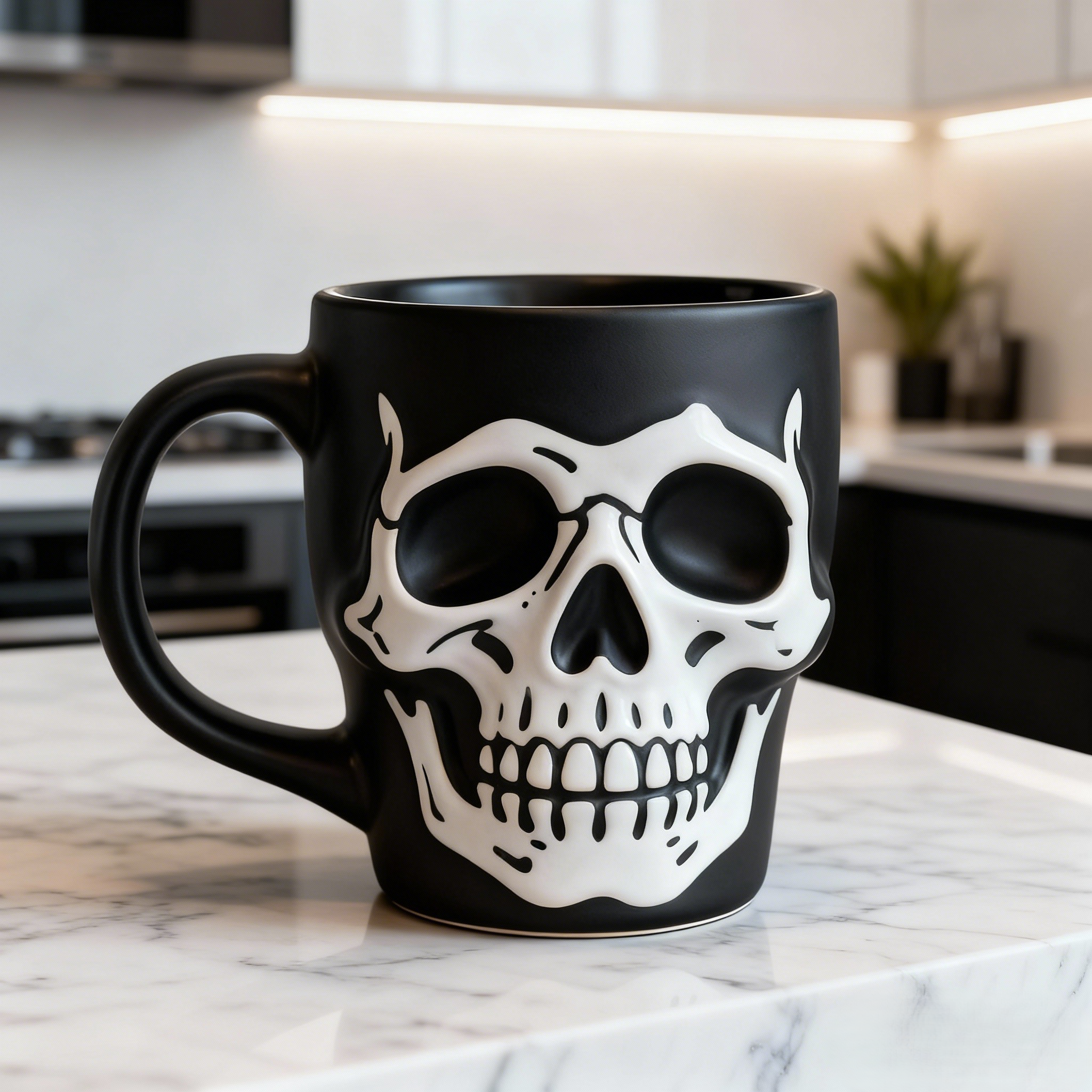 Skull-Shaped Ceramic Coffee Mug 💀