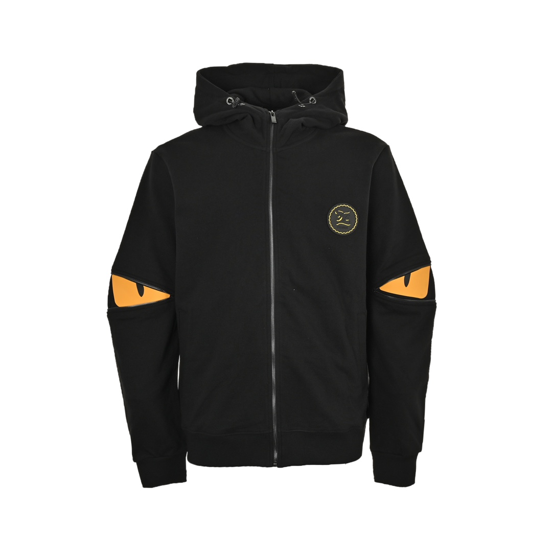 Fendi 24Fw zip-up hooded jacket with rubberized arms and eyes