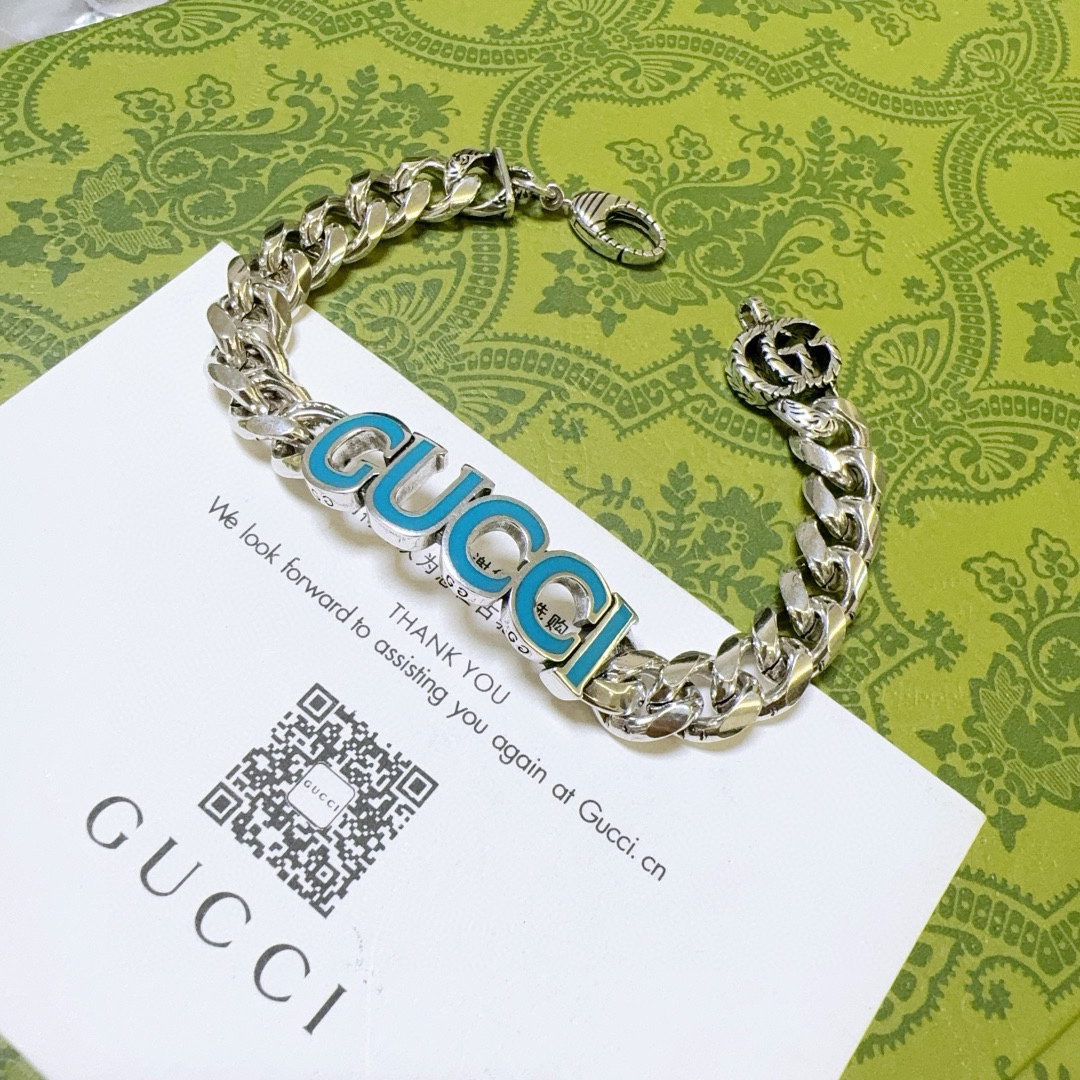 Gucci Blue Font Bracelet