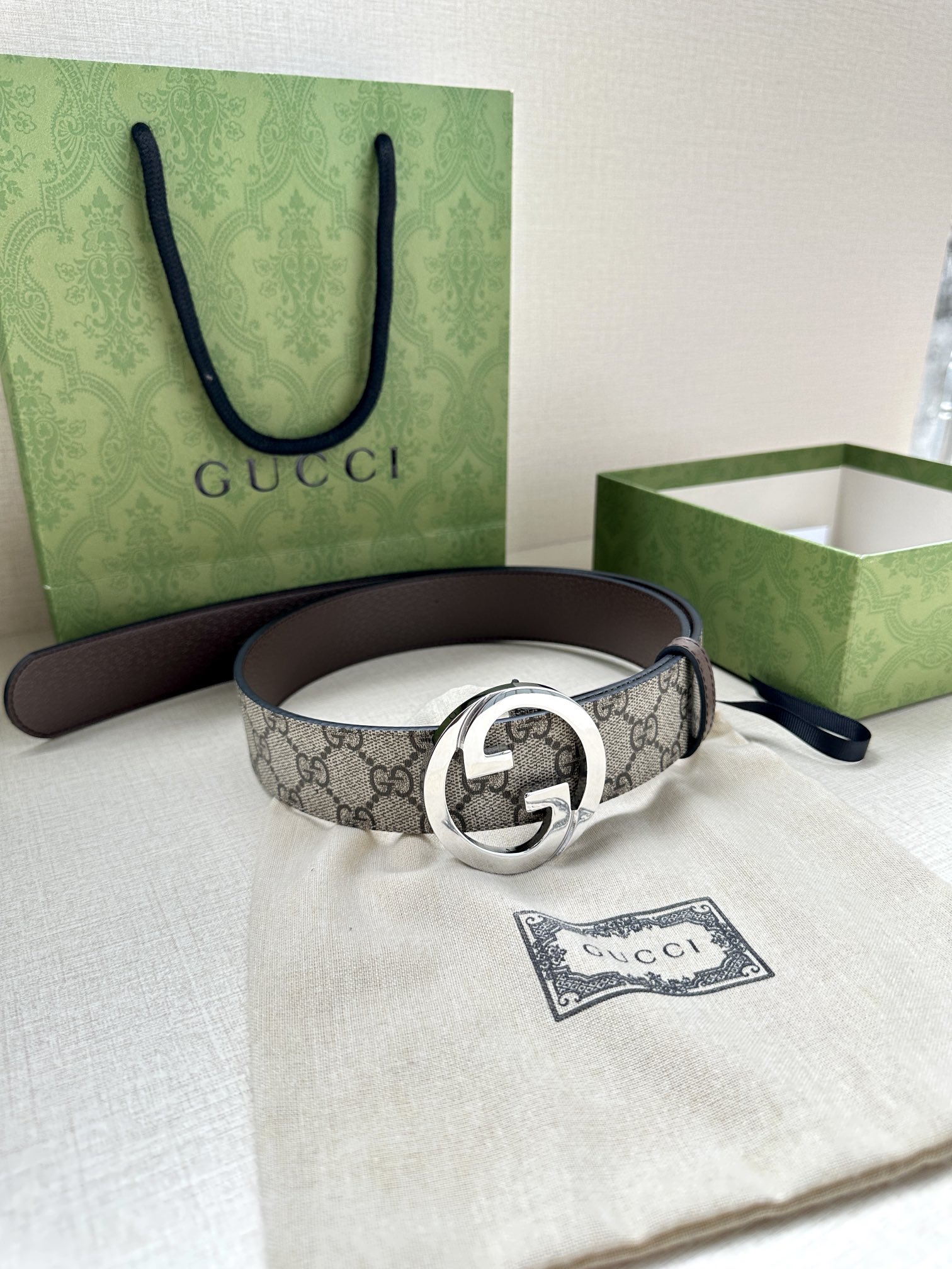 Gucci Marmont double-sided leather belt 3.8CM wide