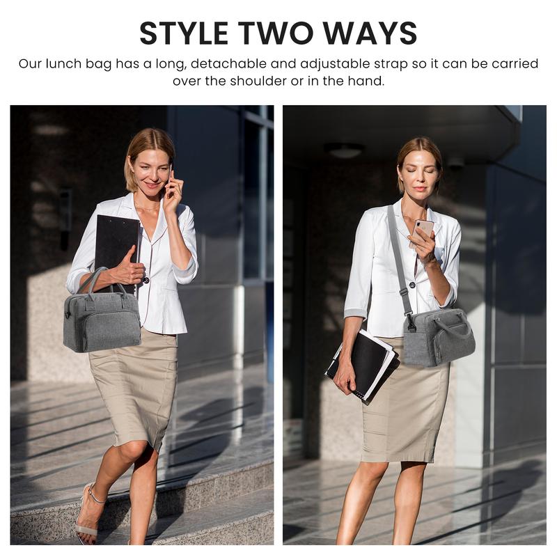 Insulated Large Lunch Bag with Multi-Pockets & Waterproof Design