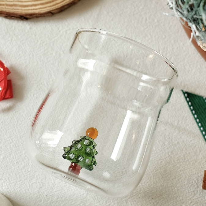 🔥Christmas Hot Sale 🔥-Murano Glass Statue Mug with Christmas Elements