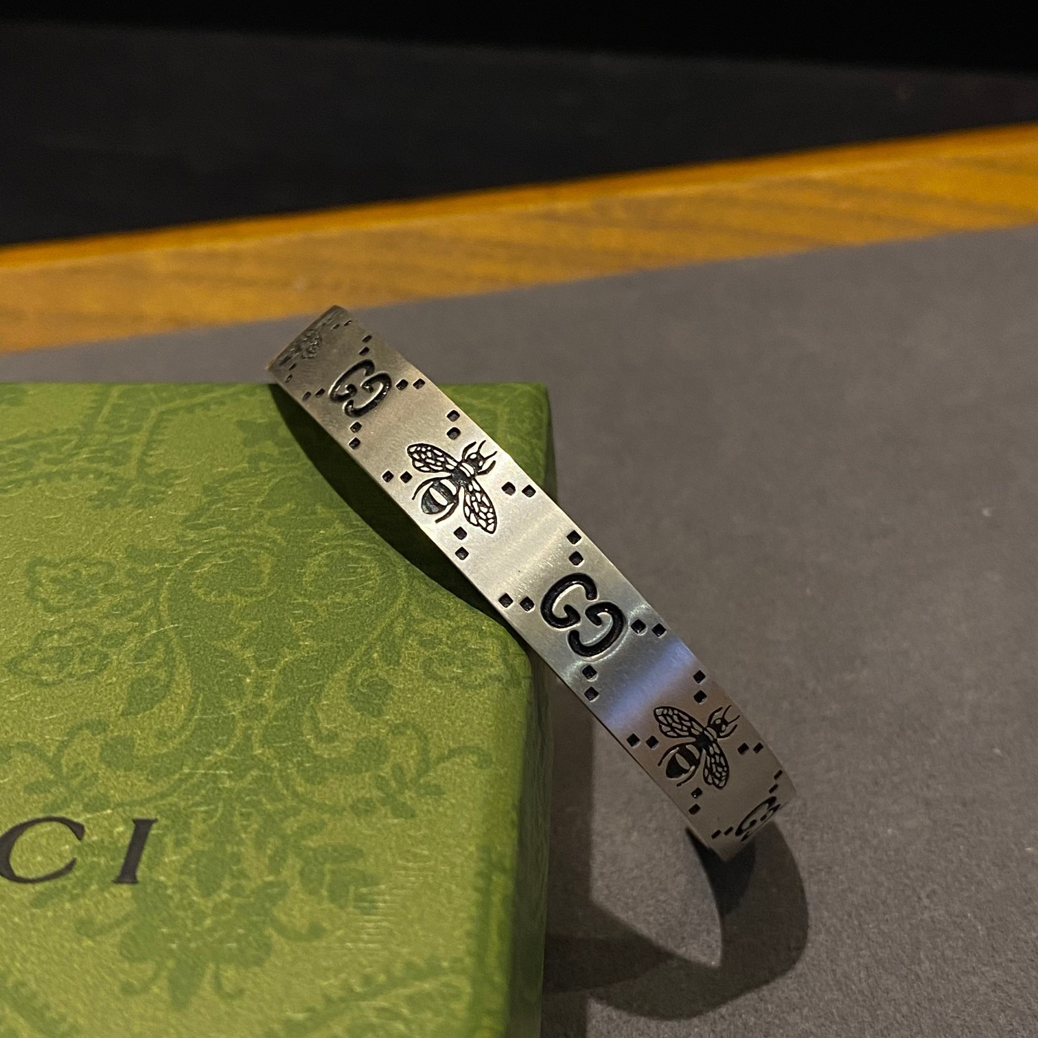 Gucci Bee Engraved Bracelet
