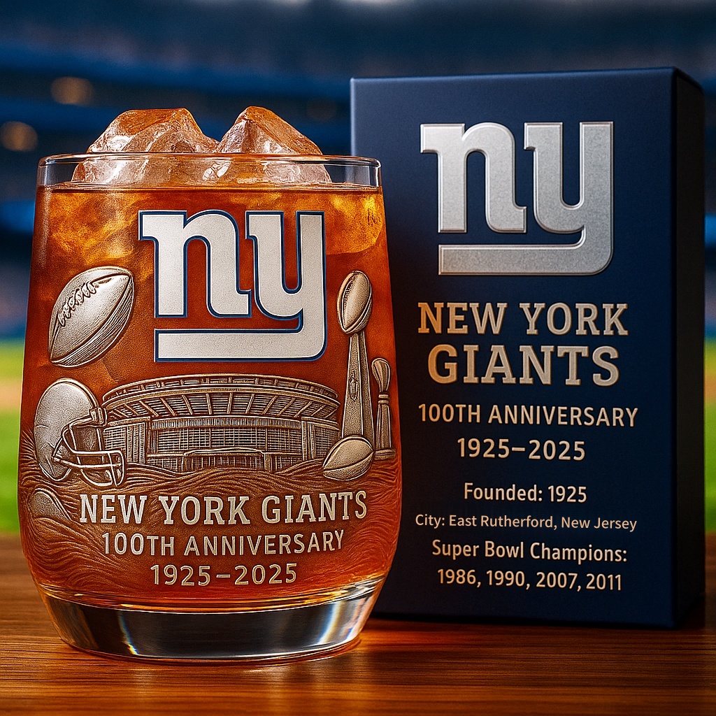 New York Giants 100th Anniversary Whiskey Glass