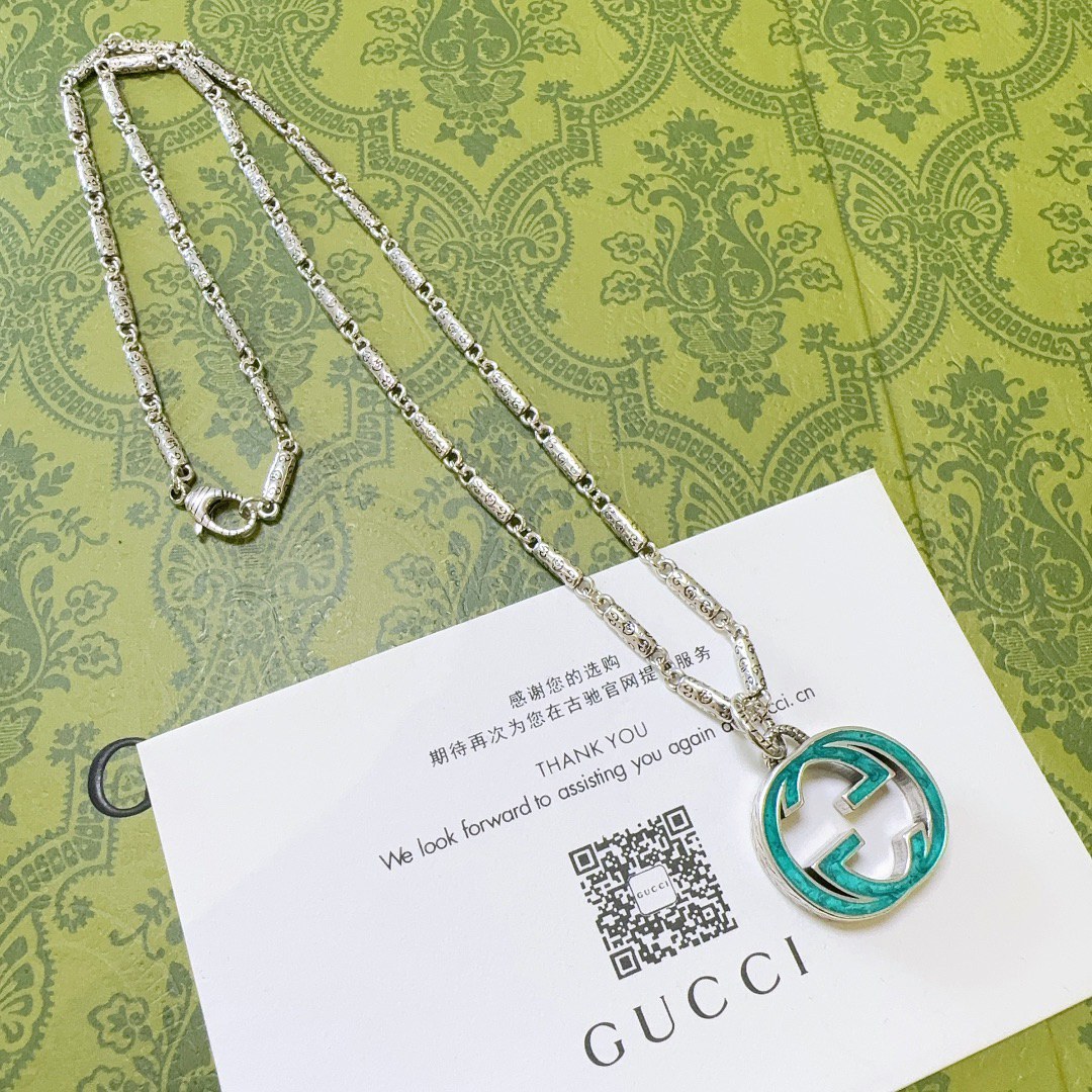 Gucci Anger Forest Series Blue GG Vintage Necklace