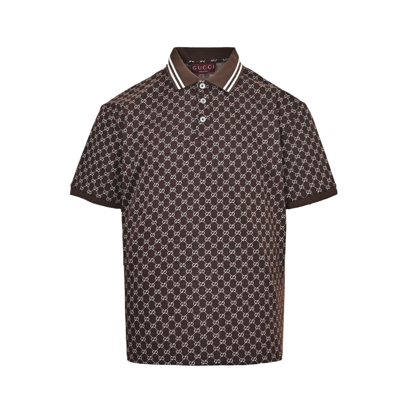 Gucci 25ss full print jacquard Polo short sleeve