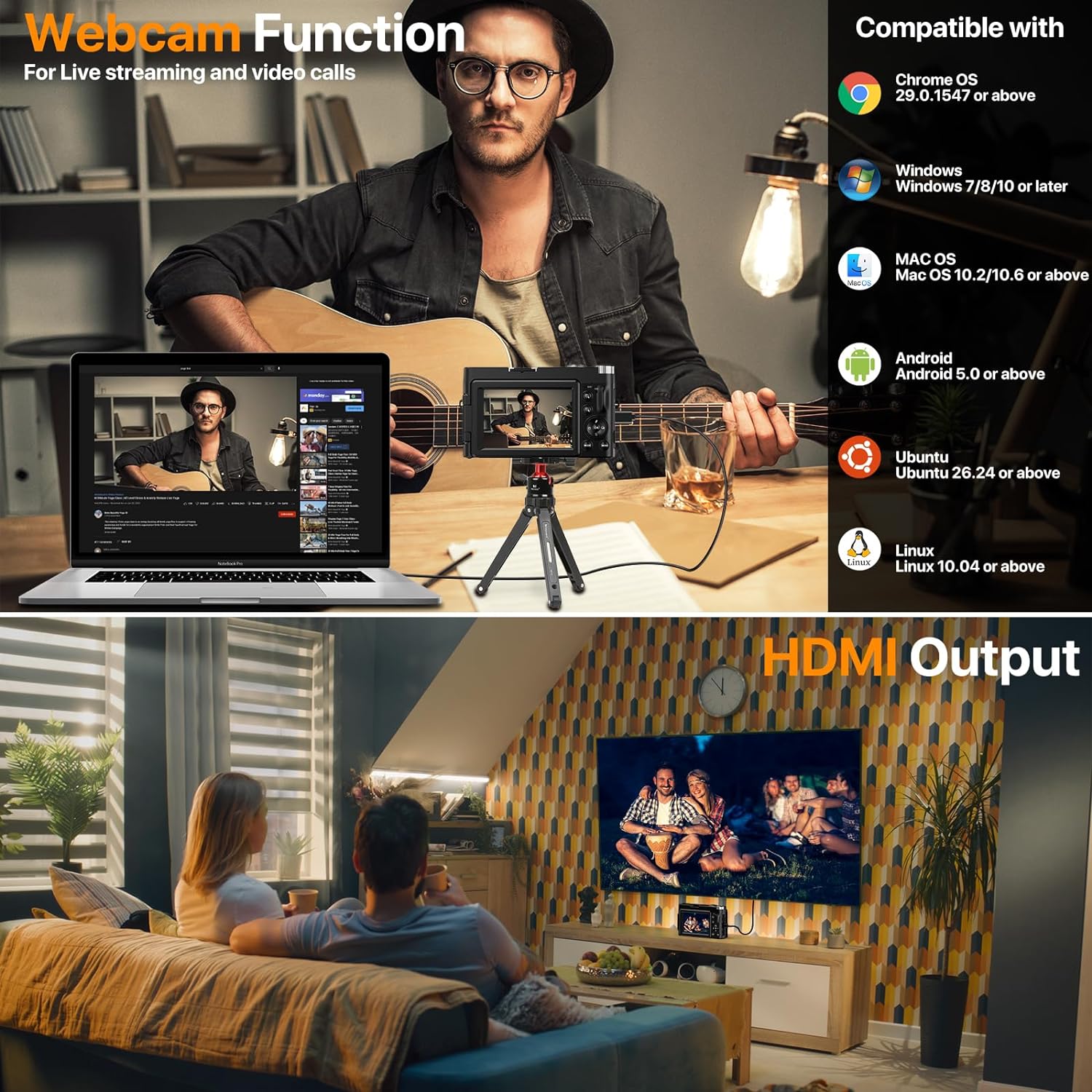 Brewene 4K Digital Camera for Photography Auto-Focus