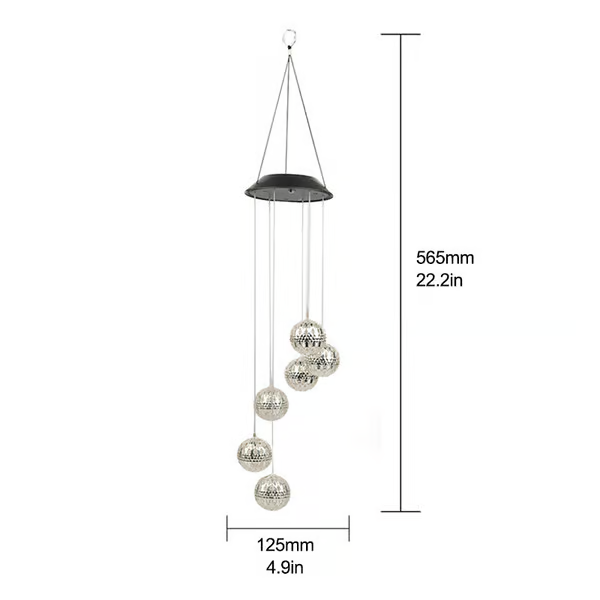 (🔥2025 BEST GIFT TO FAMILY🔥)Solar Metal Orb Wind Chime Mobile - Rainbow Color Changing LED Lights