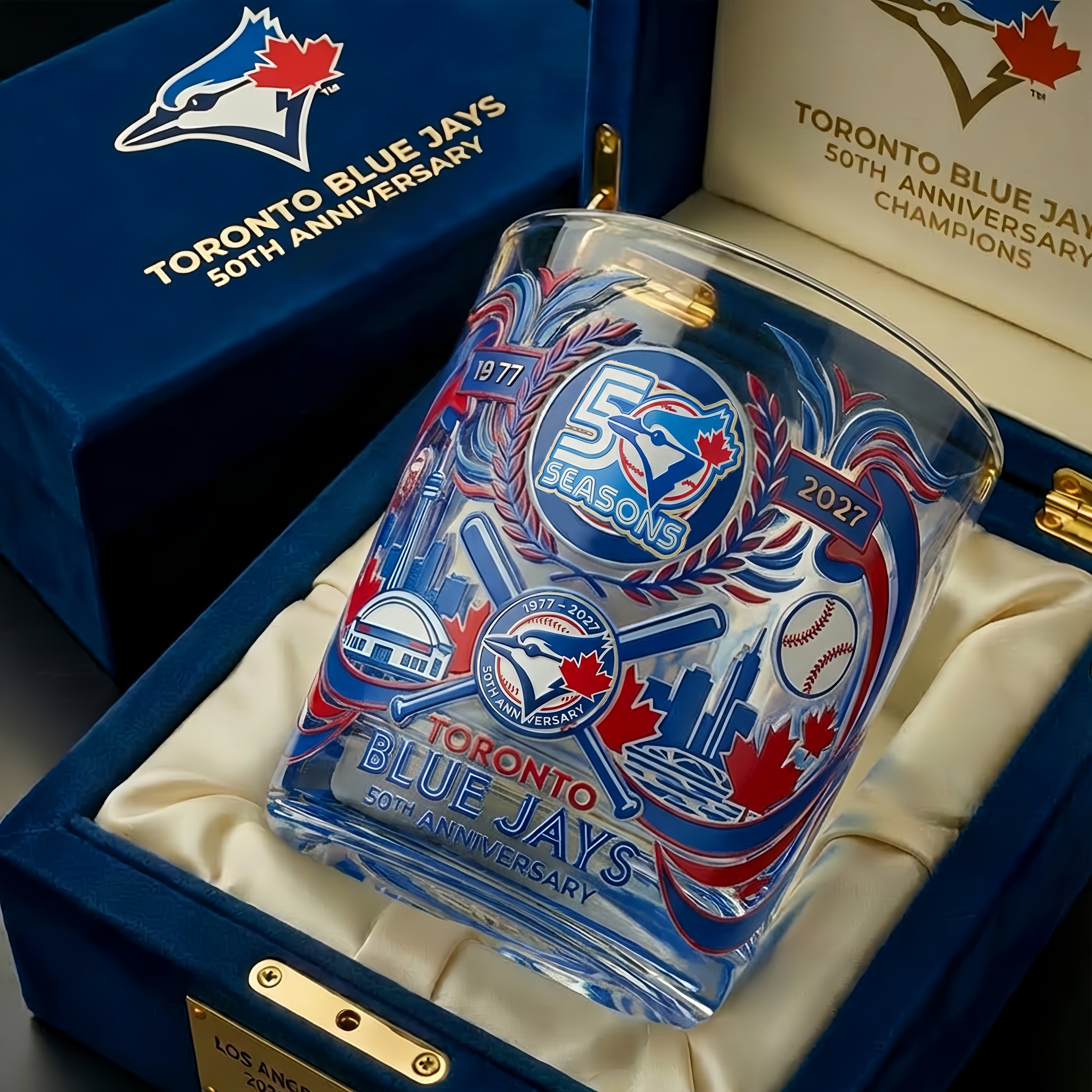 Toronto Blue Jays 50th Anniversary Glass