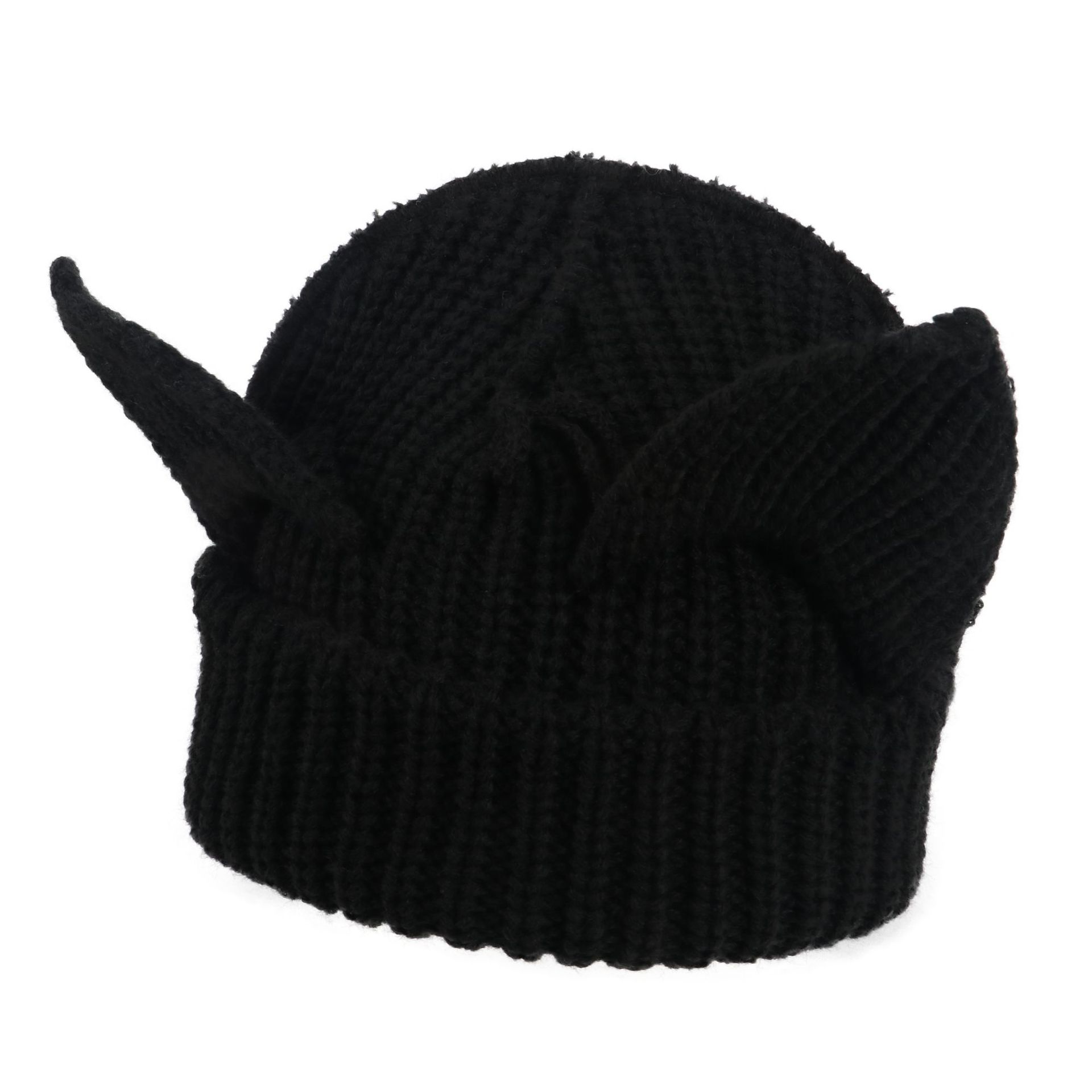 Fashion adult Hot Sale Lady Devil Ears thicken all acrylic knit hat