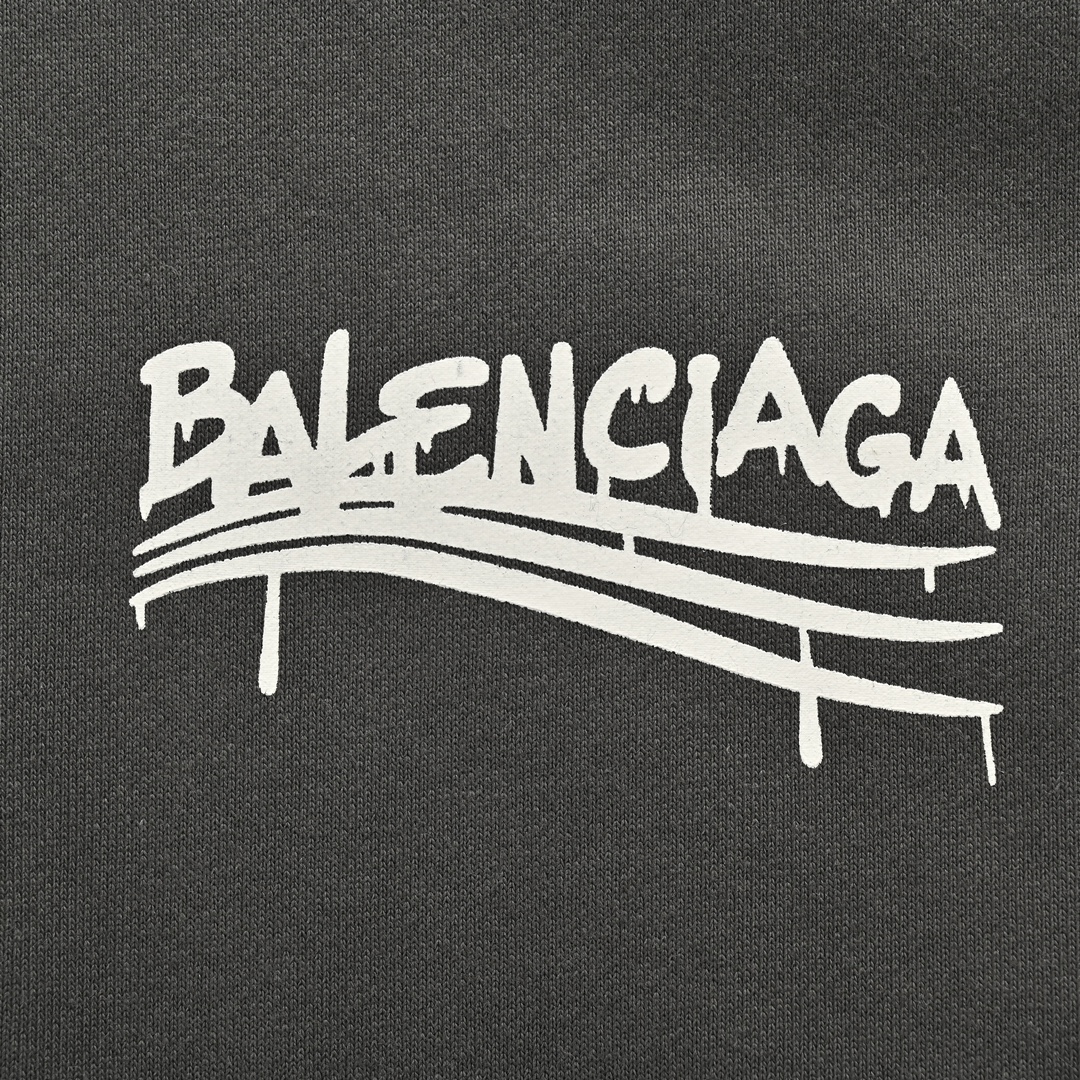 Balenciaga 24Fw graffiti logo print hooded sweatshirt
