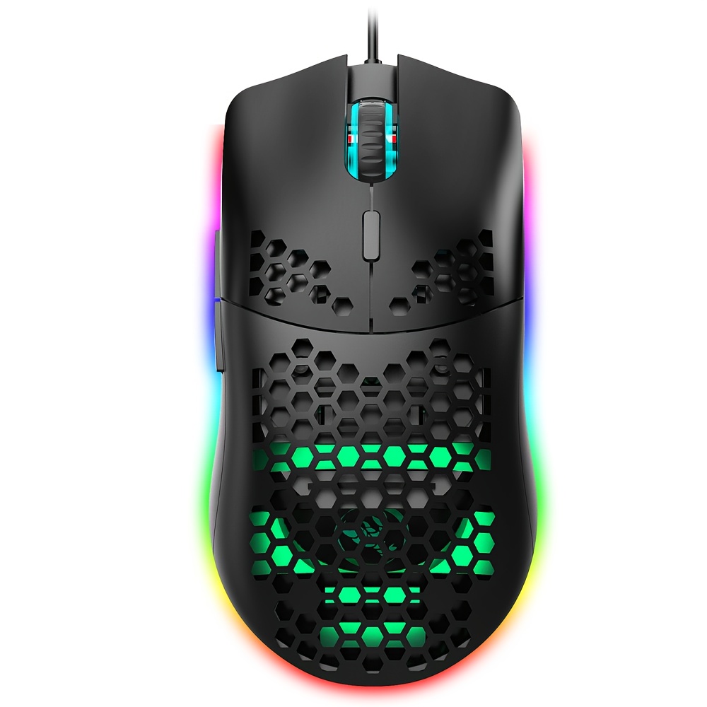 HXSJ Wired Gaming Mouse With RGB Lighting, 6 Programmable Buttons, And Switch Support For All Games