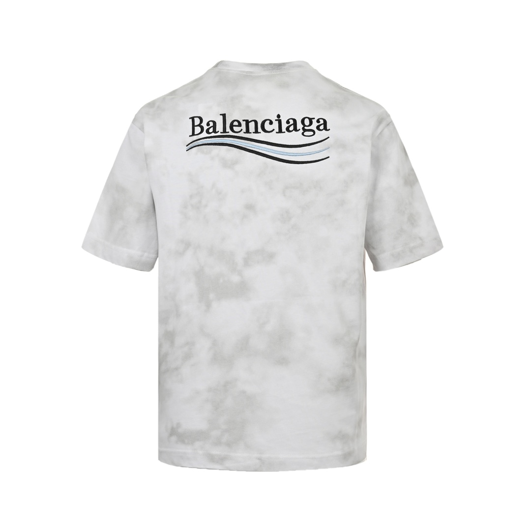 Balenciaga 24ss embroidered cola mud dyed short sleeves