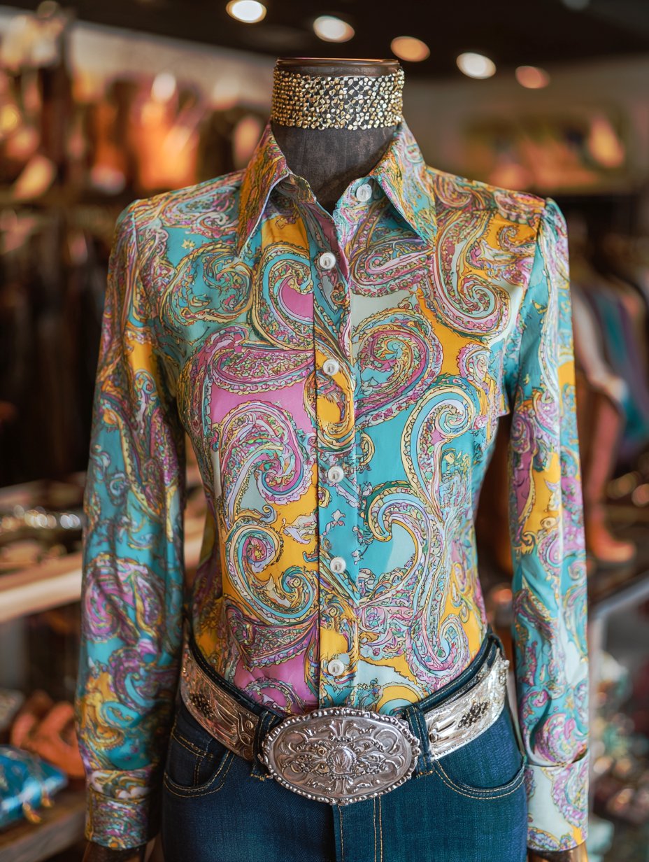 Women's Vintage Casual Western Floral Long Sleeve Shirt