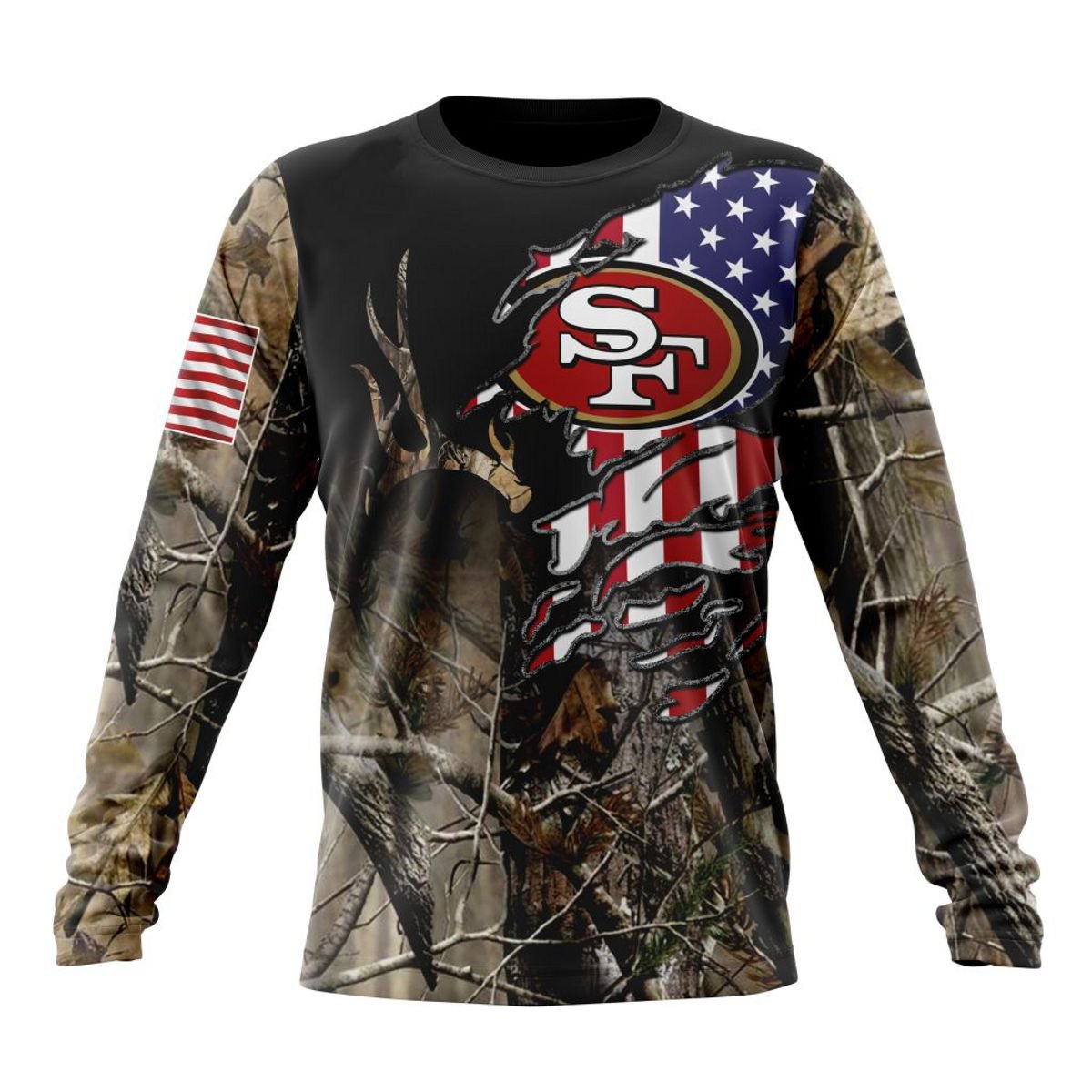 SAN FRANCISCO 49ERS 3D HOODIE CAMO REALTREE HUNTING