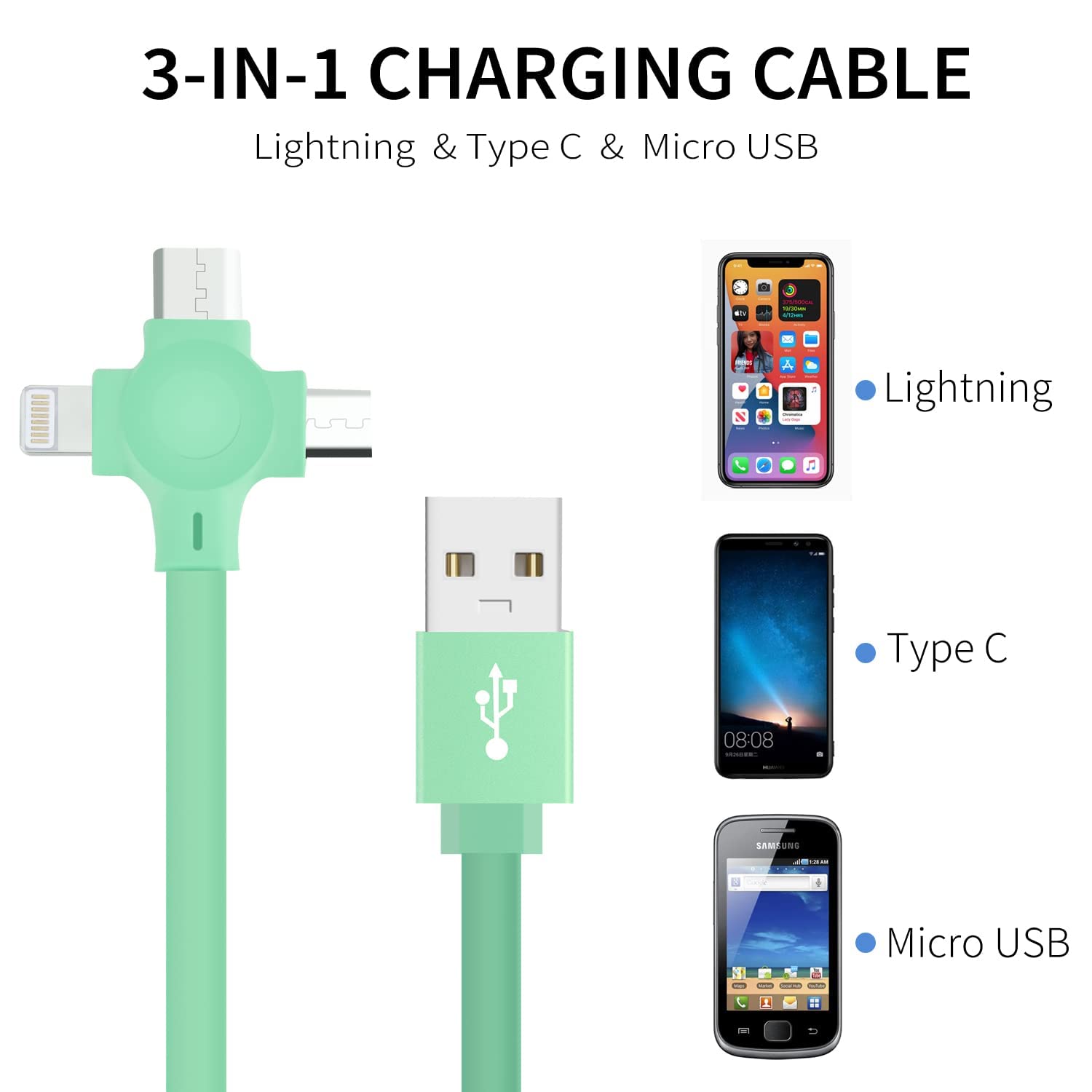 🔥Last Day Promotion-[SAVE 50% OFF]--Three in One Charging Cable Roll Fast Charging Cable--BUY 3 GET 3 FREE & FREE SHIPPING