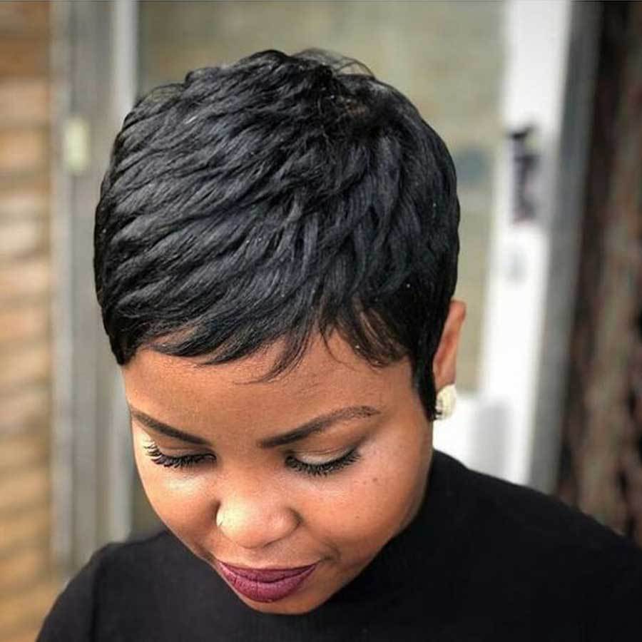 Luna 020 Super Short Straight Layered Synthetic Wig for Black Women