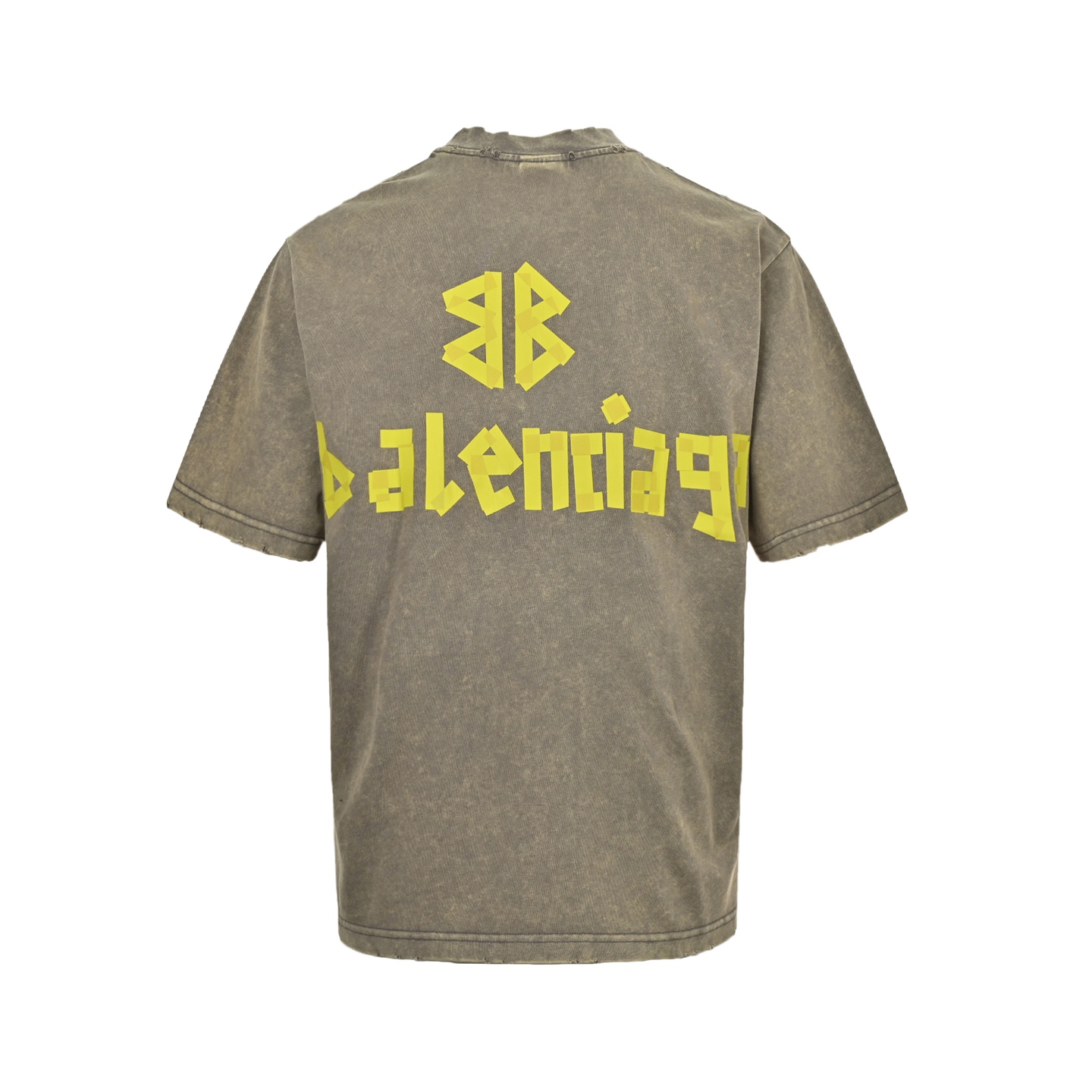 Balenciaga 25ss Masking Tape Washed Ripped Short Sleeve
