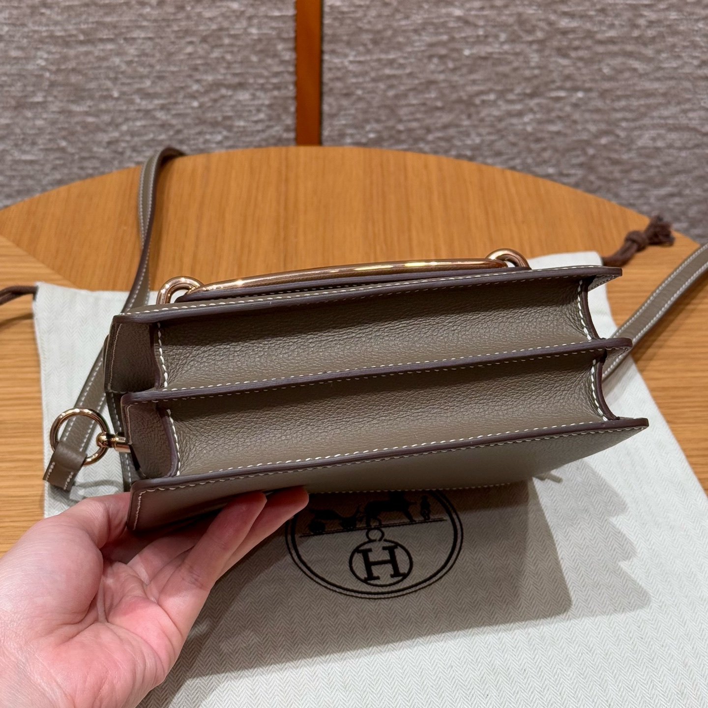 Hermès Roulis 18Etoupe Handbag (Handmade to Order)