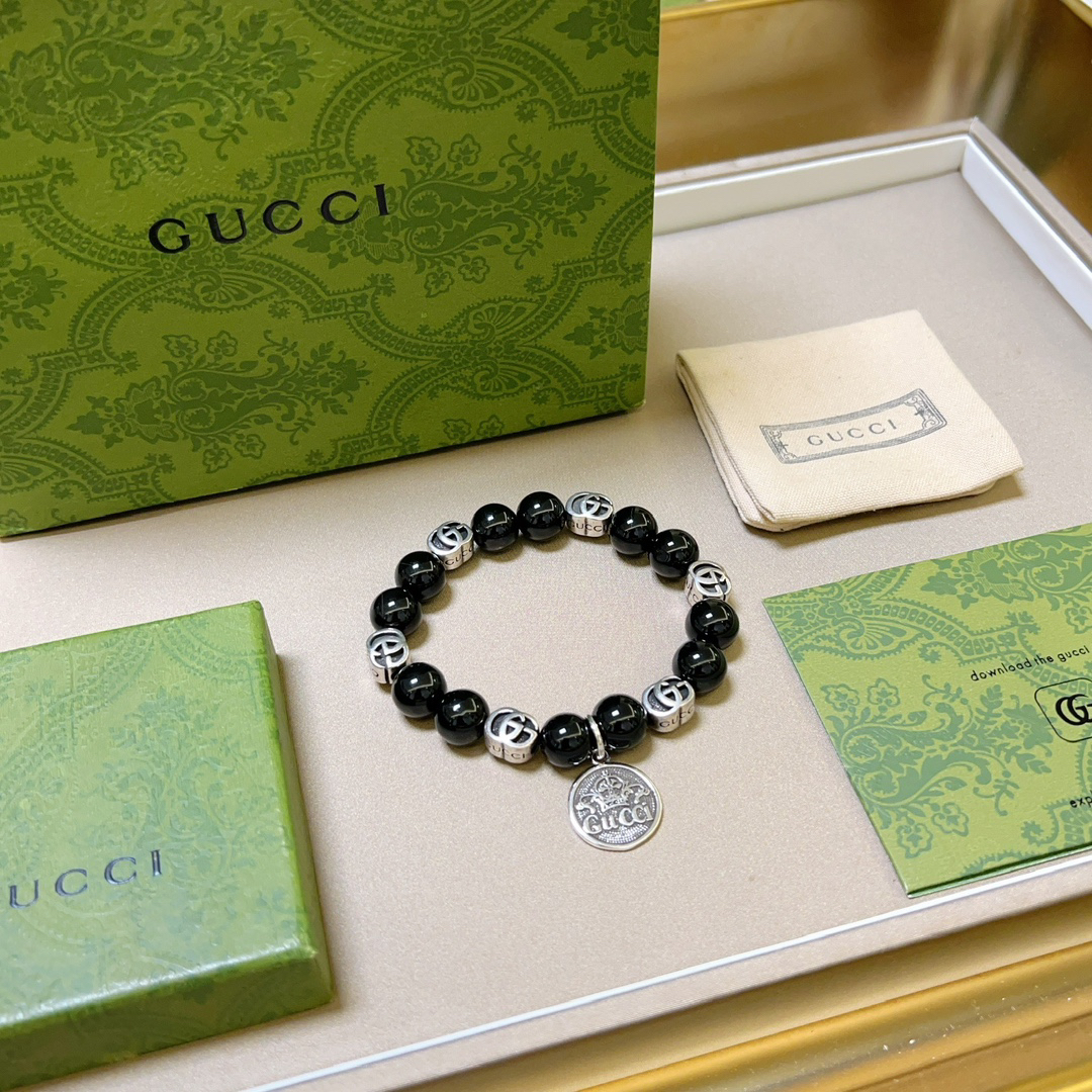 Gucci Black Onyx Crystal Bracelet