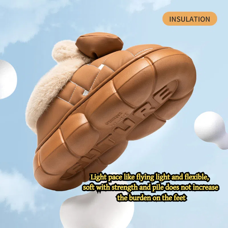 🔥🔥2024 new bow rabbit ears package heel thick bottom cotton slippers