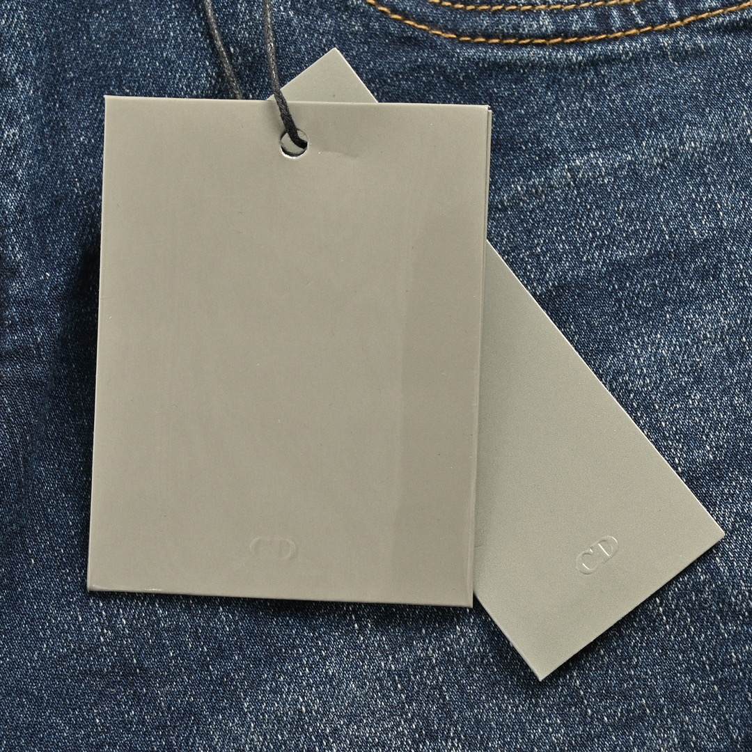 Dior 23Fw back embroidered monogram embossed jeans