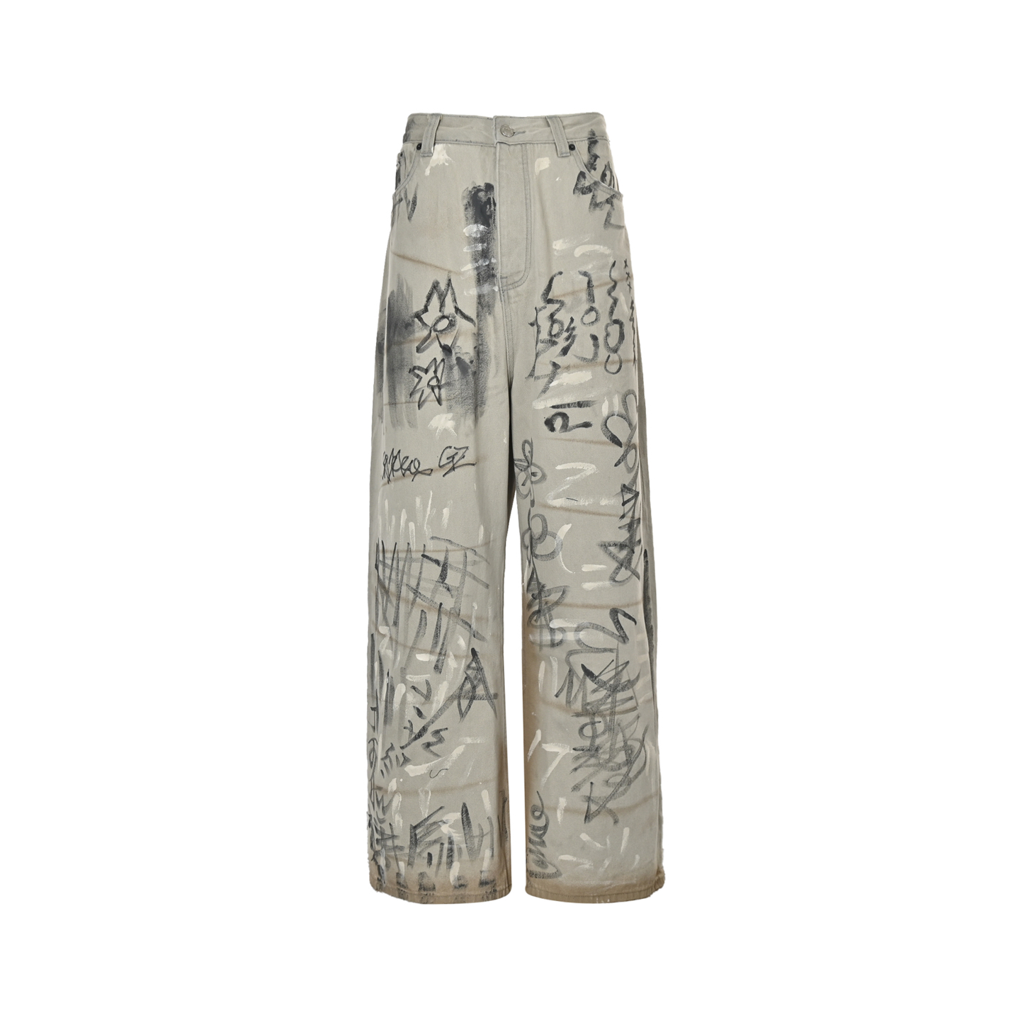Balenciaga 24Fw colorful graffiti jeans
