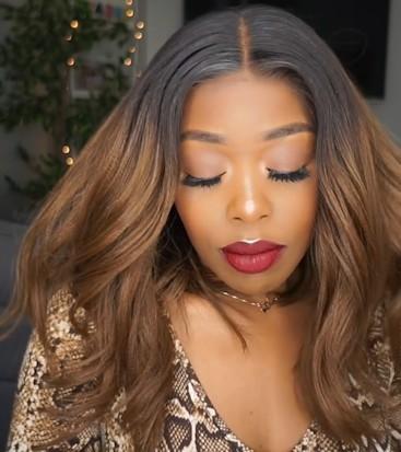 New Affordable Ombre Brown Bob Basic Cap Frontal Lace Wigs for Summer