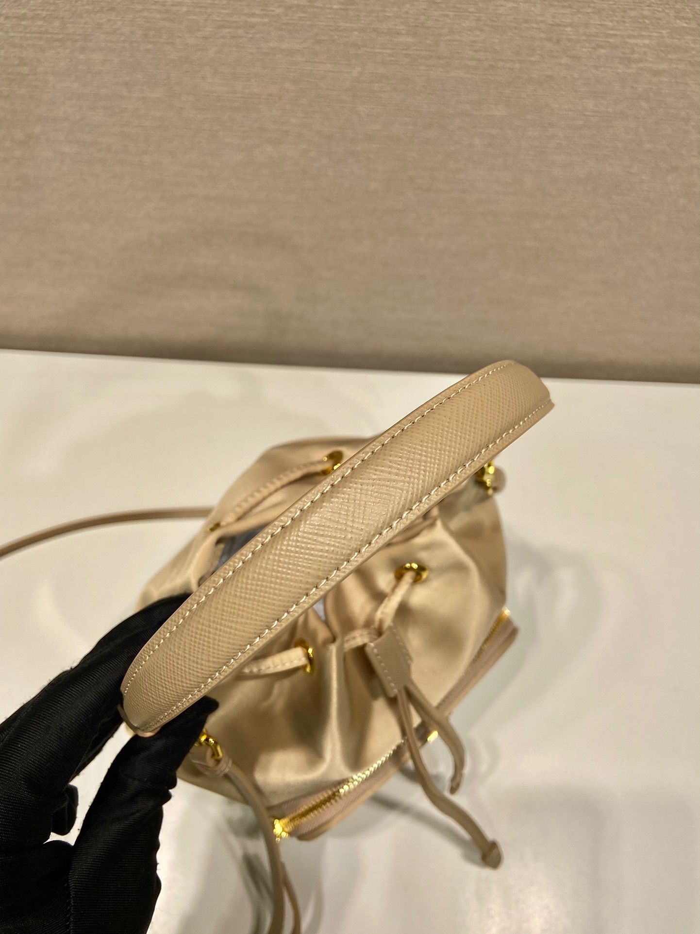 Prada Shiny Nylon Bucket Bag 1BH038