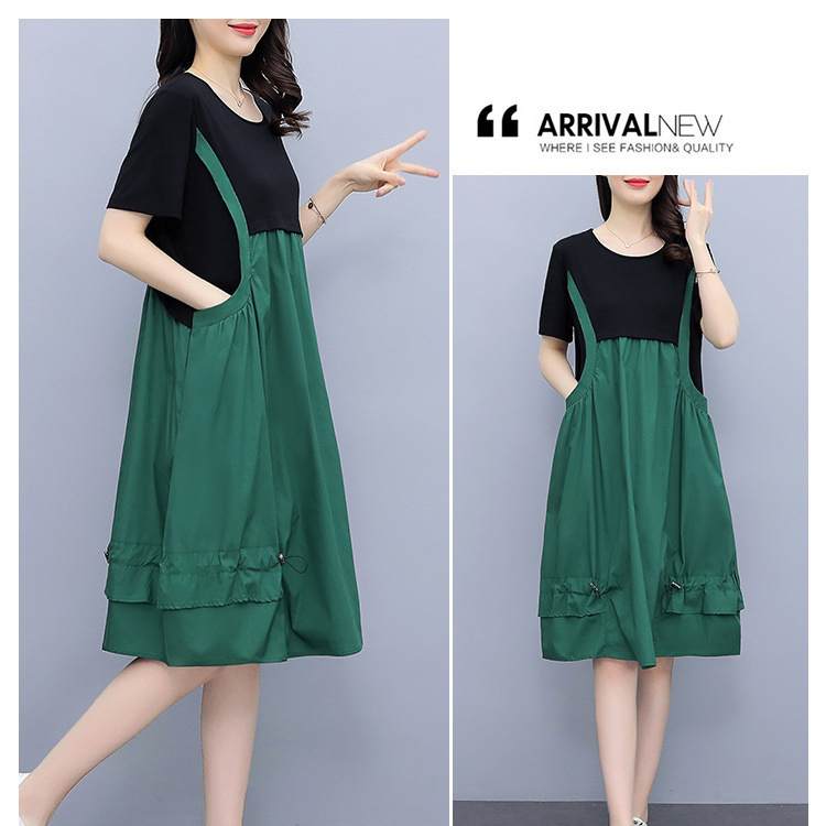 Green Waist-length a-line straps show thin dress