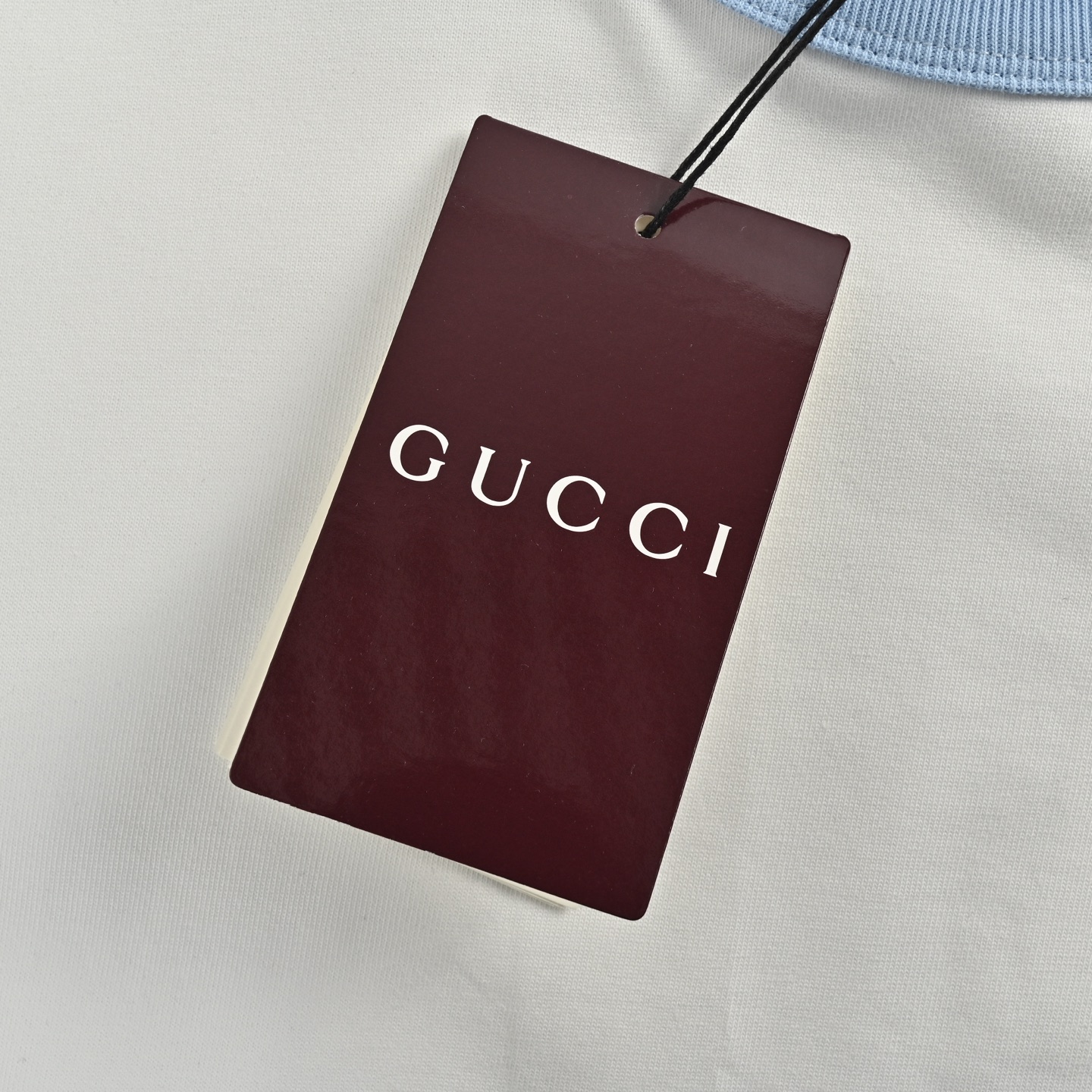Gucci 25ss blue threaded double G embroidered short sleeve