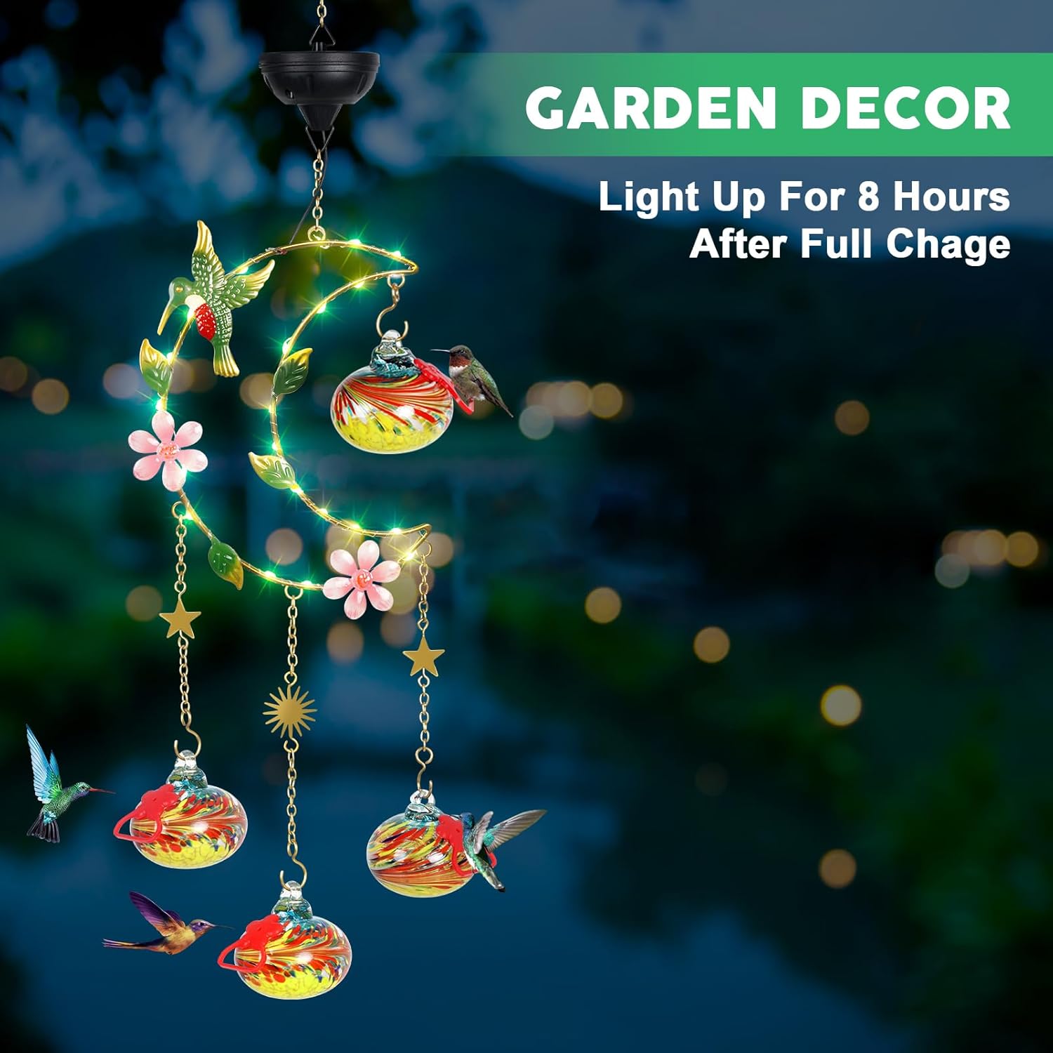On Sale🔥Solar Moon Light Hummingbird Feeders