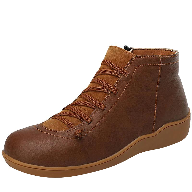 Premium Lace-Up Ankle Boots, Genuine Comfy Leather Boots