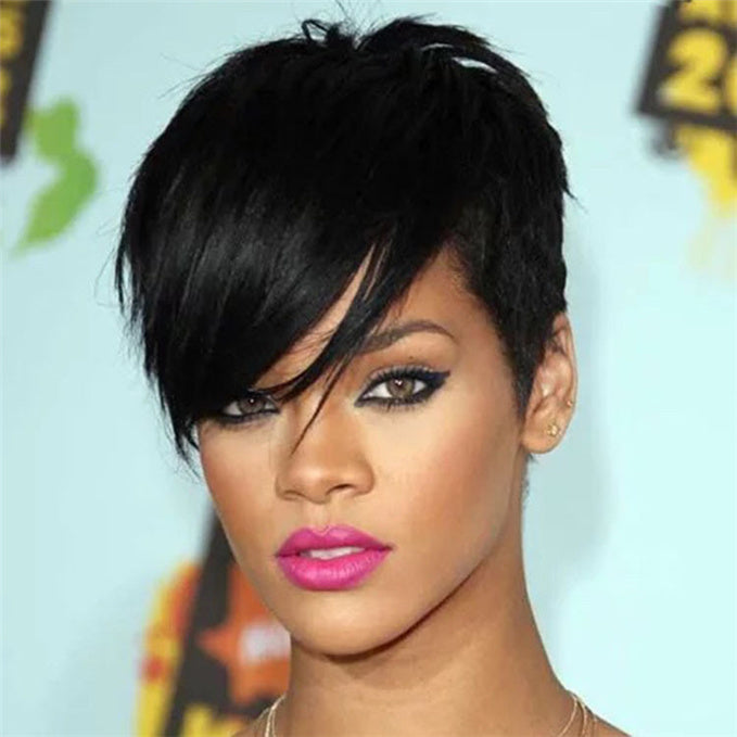 Luna Short Layered Straight Cropped Wig for Black Women