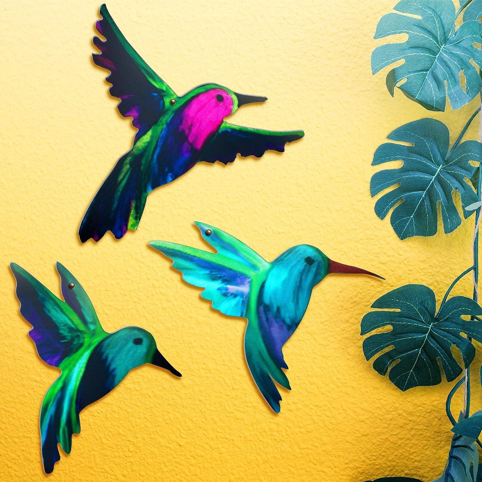 🐦Hand-made Hummingbirds Metal Art Yard Art 3D Appearance Sun Catching