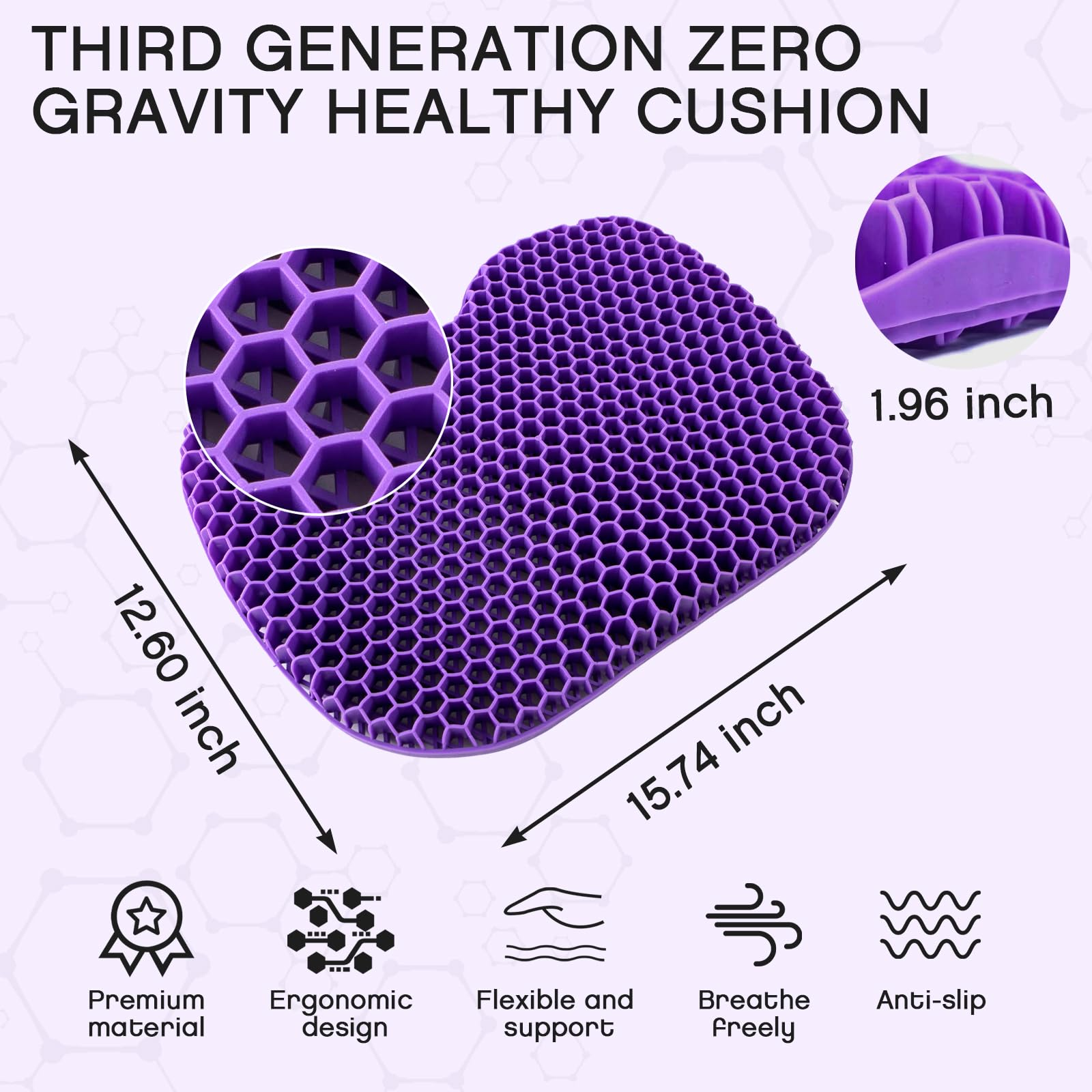 Purple Anti Slip Kayak Seat Cushion