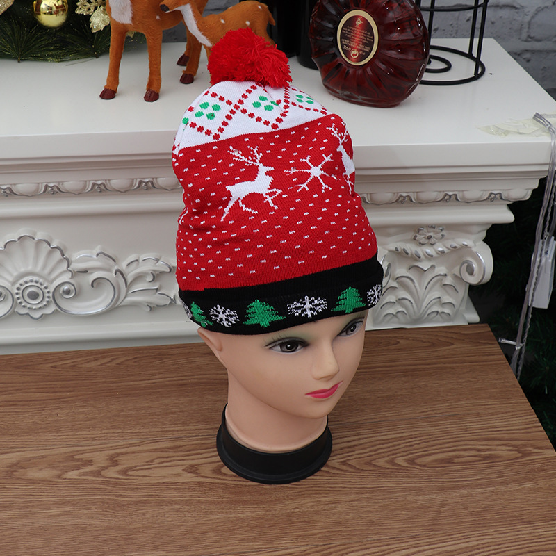 (🔥Early Christmas Sale- SAVE 48% OFF) Christmas Theme LED Beanies--BUY 4 FREE SHIPPING