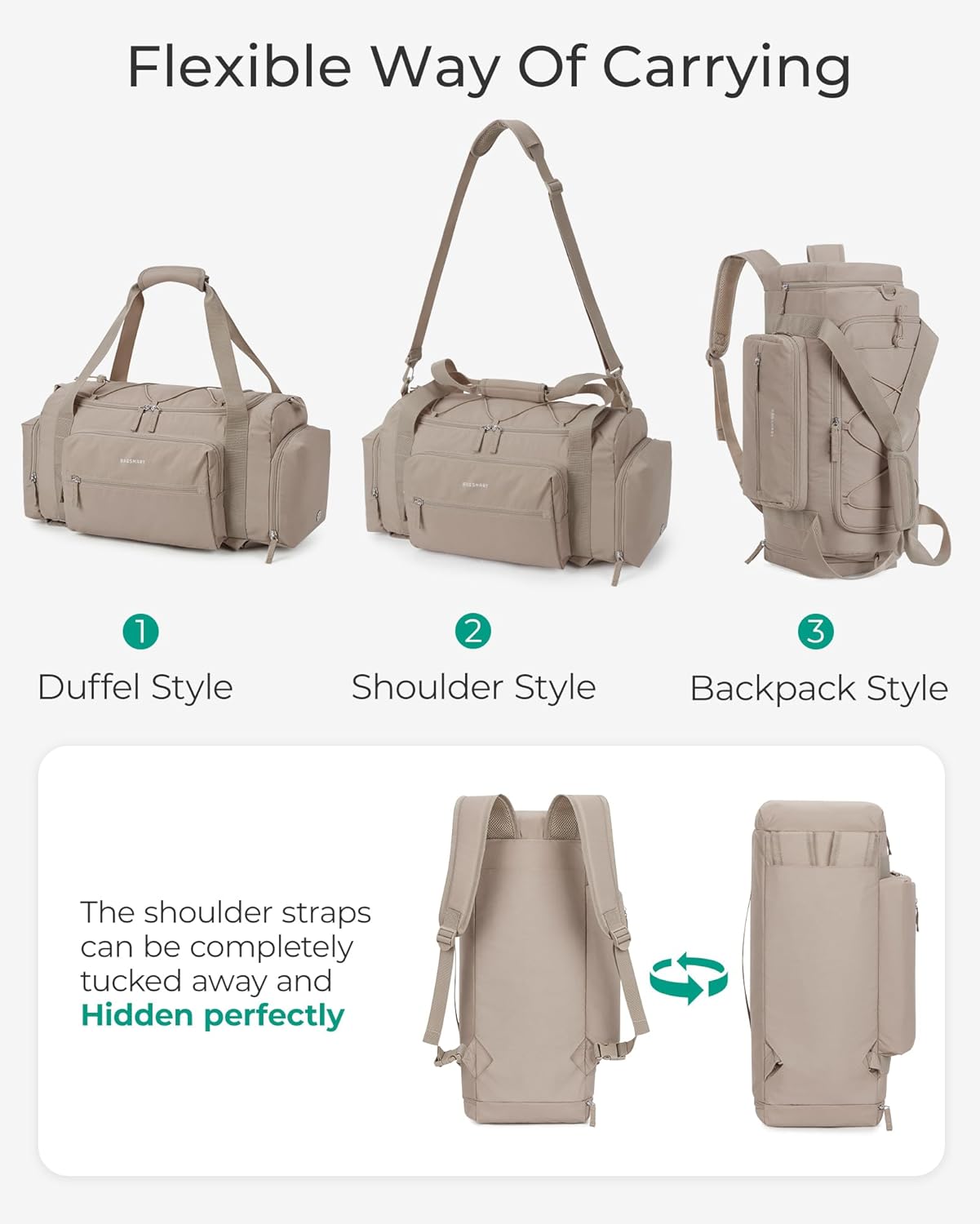 🔥ON SALE 59% OFF🔥4-IN-1 Water Resistant TSA Lightweight Duffle Bag with Shoe Compartment & Wet Pocket