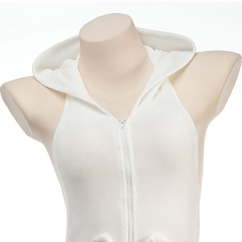 Cartoon Bunny Ears Zipper Backless Lingerie Dress