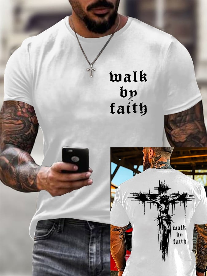 🔥Hot Sale Picks 🔥Men's Walk By Faith  Short-sleeved T-shirt