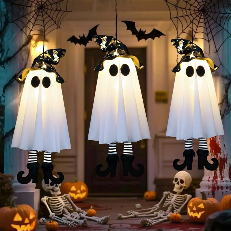 💥ON SALE💥Halloween Hanging Ghost Witch Hat Light – Outdoor Glowing Decor 👻✨