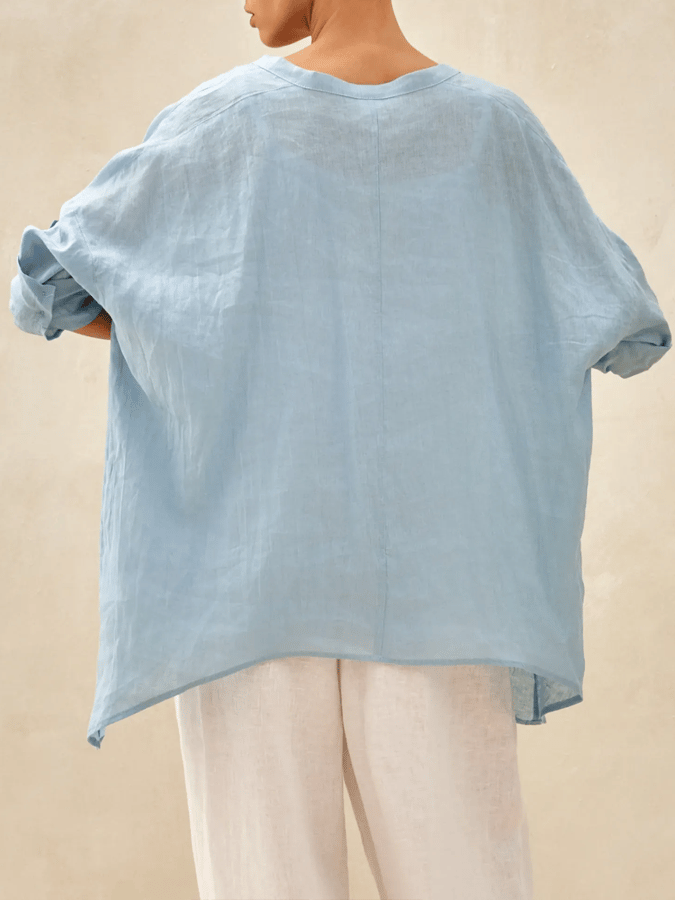 Women's Linen Delicate Deep V Neck Top