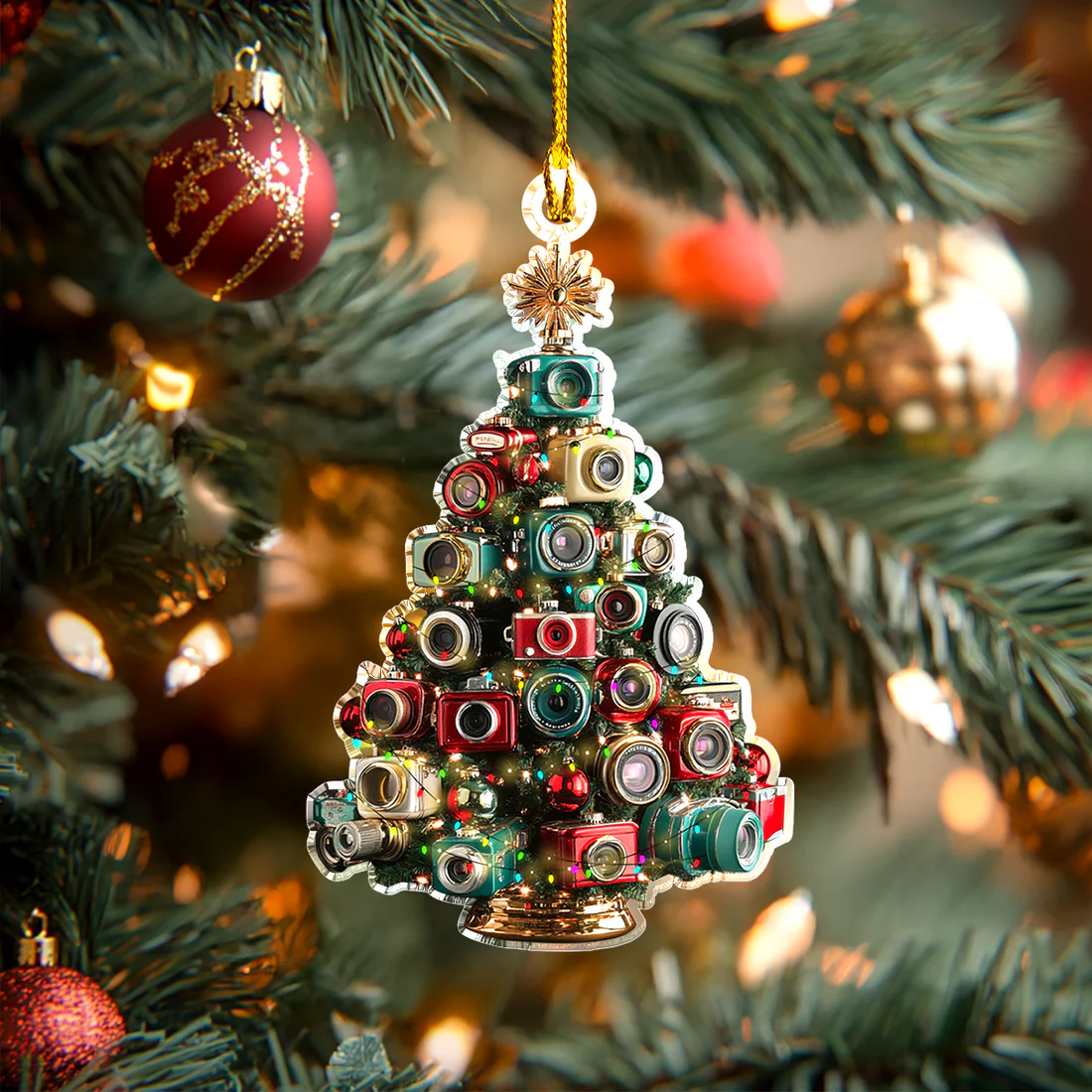 Festive Camera Christmas Tree Christmas Ornament